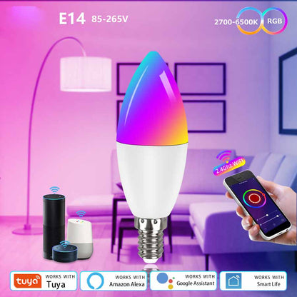 95ff1a6ec6d4be8c552cd20b69bb3750 Smart WifI Led Lamp E14 RGB CW WW 