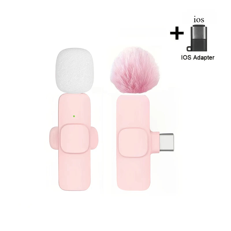 Mini Wireless Lavalier Microphone with Noise Reduction for iPhone iPad Android Video Vlog - Portable Wireless Mic