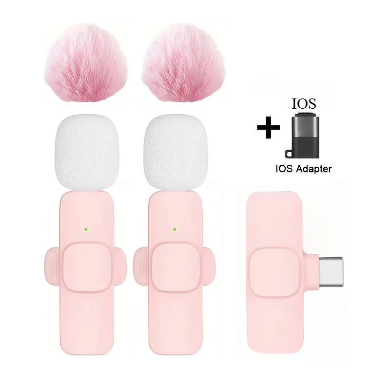 Mini Wireless Lavalier Microphone with Noise Reduction for iPhone iPad Android Video Vlog - Portable Wireless Mic