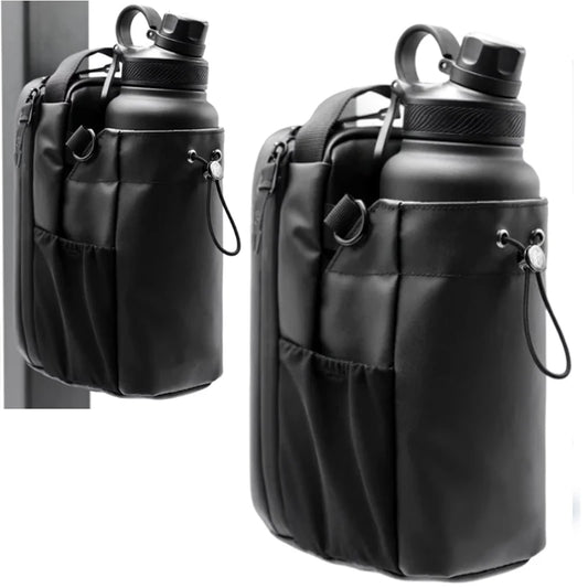 Magnetic Water Bottle Bag Sling Bag for Men Women Strong Magnetic Cup Holder Pouch with Phone Pocket Gym Travel Work Sports Bag