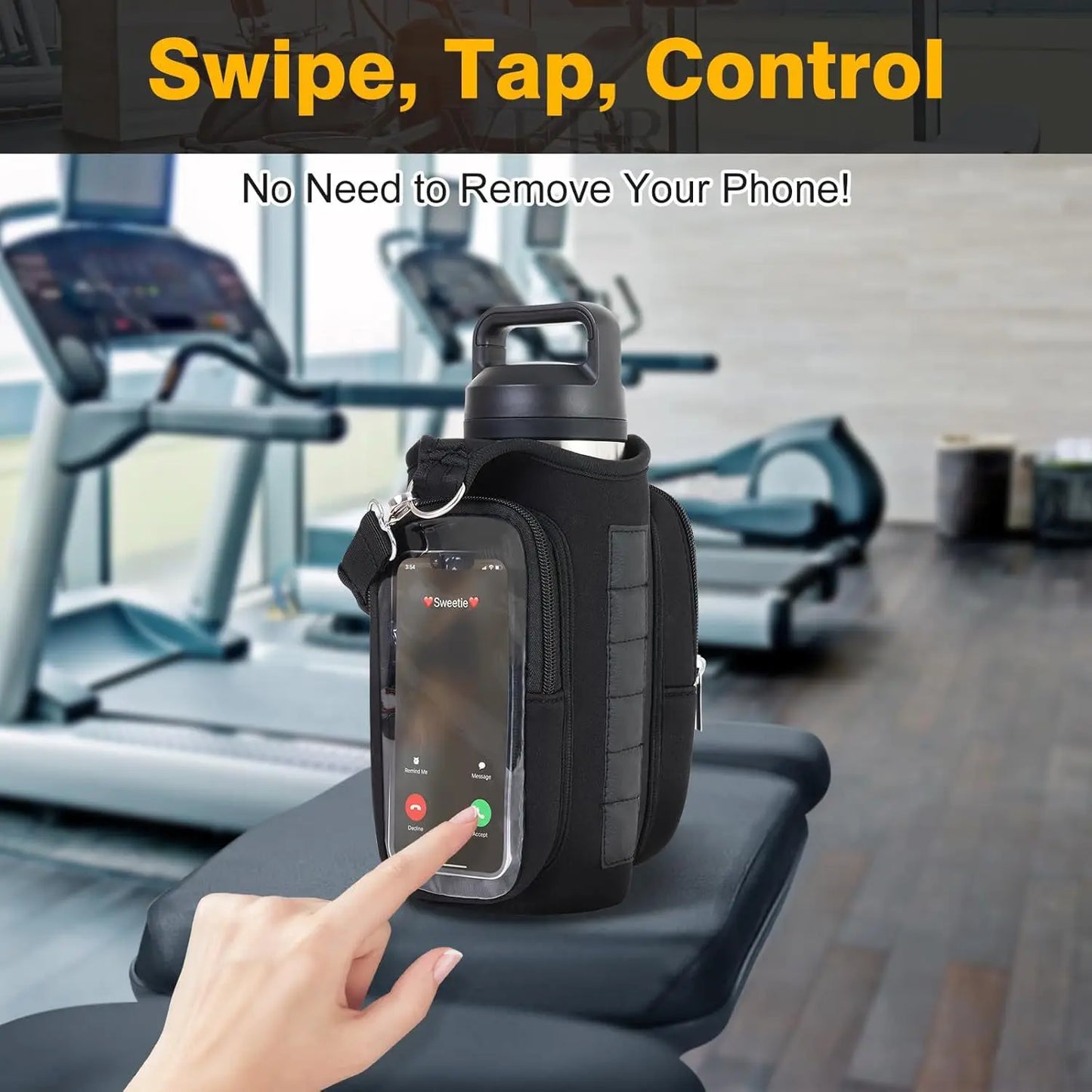 Magnetic Gym Bags for Men Women with Strap,Bag Water Bottle Holder for Travel, Work,Sports,Water Bottle Sling Bag with Pocket