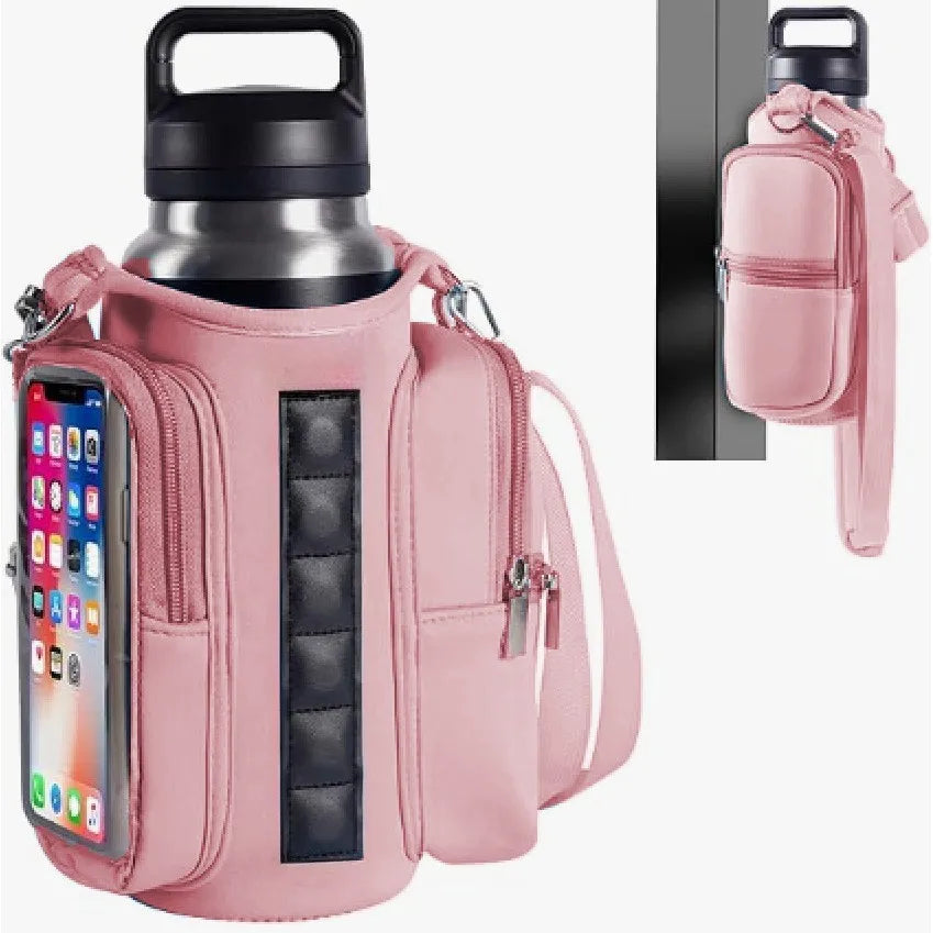 Magnetic Gym Bags for Men Women with Strap,Bag Water Bottle Holder for Travel, Work,Sports,Water Bottle Sling Bag with Pocket