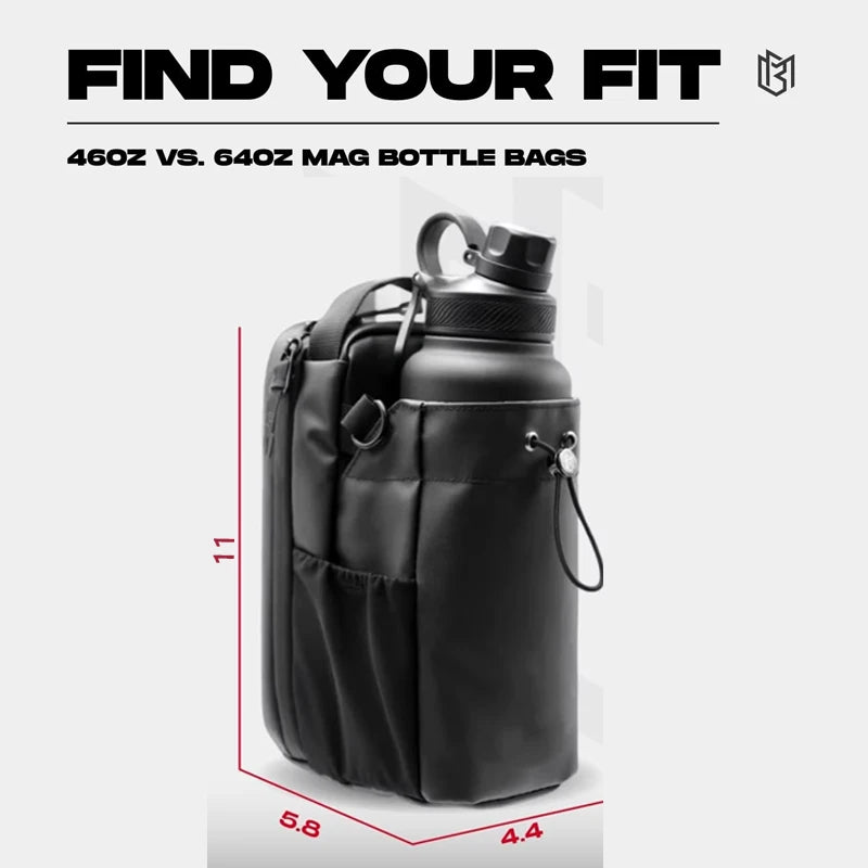 Magnetic Water Bottle Bag Sling Bag for Men Women Strong Magnetic Cup Holder Pouch with Phone Pocket Gym Travel Work Sports Bag