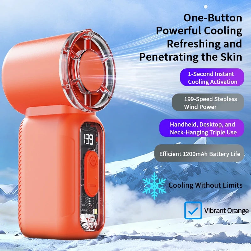 Best Selling Summer Mini Handheld Fan USB Rechargeable High Speed Powerful Wind Ultra Quiet Personal Cooling Fan with Digital