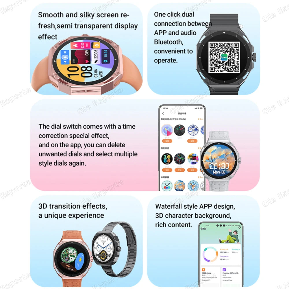 Smart Watch Men Women 1.52" Bluetooth 5.4 Voice Call GPS Smartwatch Heart Rate Sleep Monitoring Fitness Sports Watche Waterproof