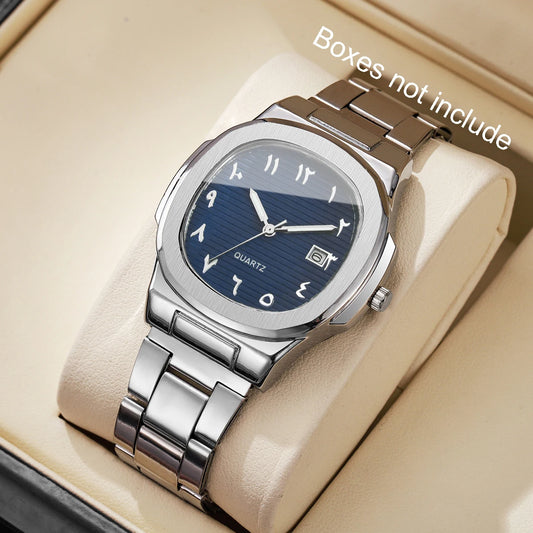 1/2/4PCS Luxury Men Business Watches Fashion Square Dial Quartz Wristwatch For Man Clock With Calendar Reloj Hombre (WithoutBox)