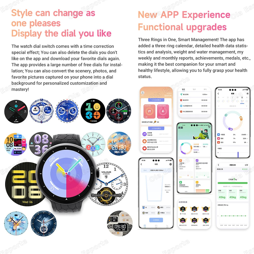 New Fashion Smart Watch 2025 Bluetooth Call Man Woman Heart Rate Health Monitoring Sports Waterproof Smartwatch for Android IOS