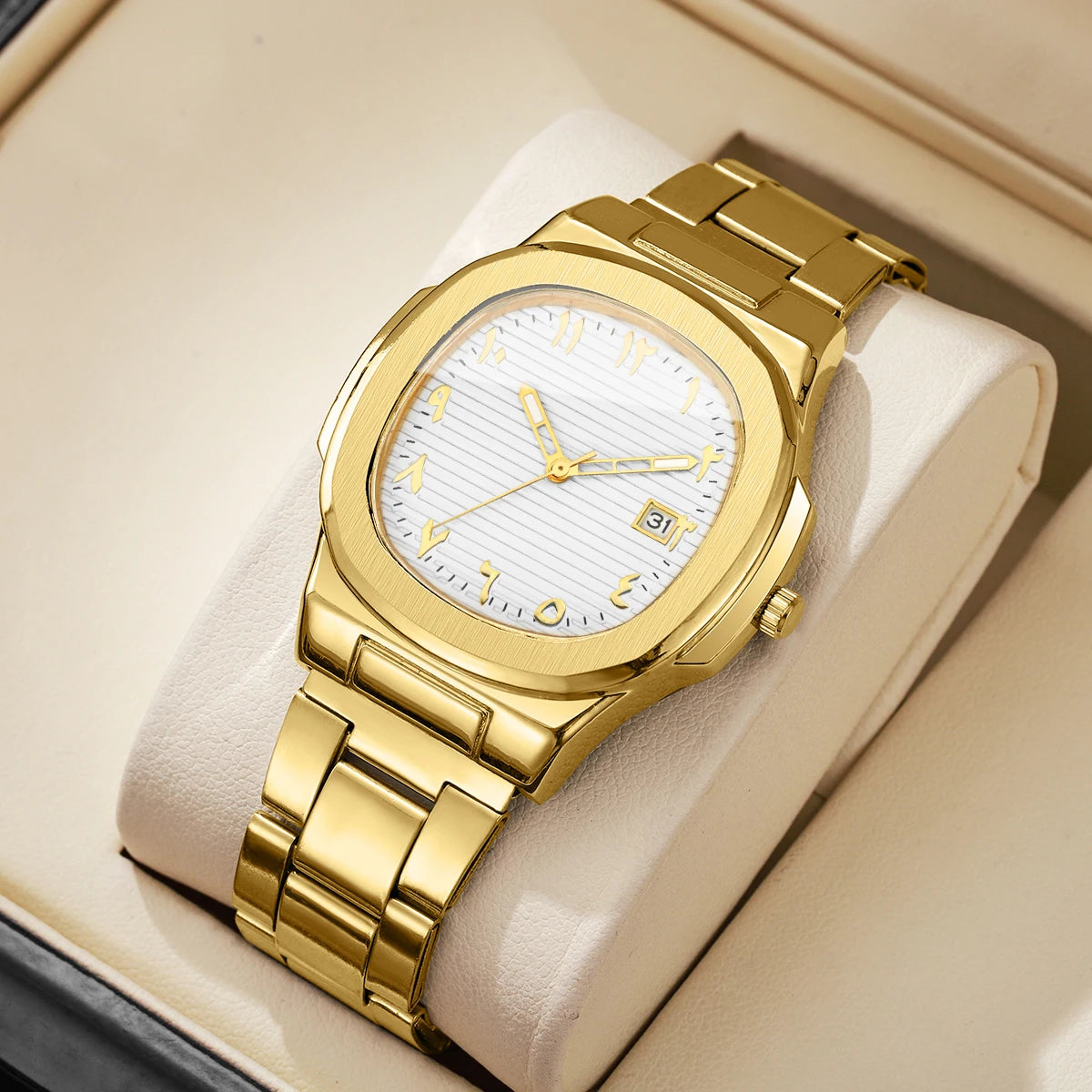 1/2/4PCS Luxury Men Business Watches Fashion Square Dial Quartz Wristwatch For Man Clock With Calendar Reloj Hombre (WithoutBox)